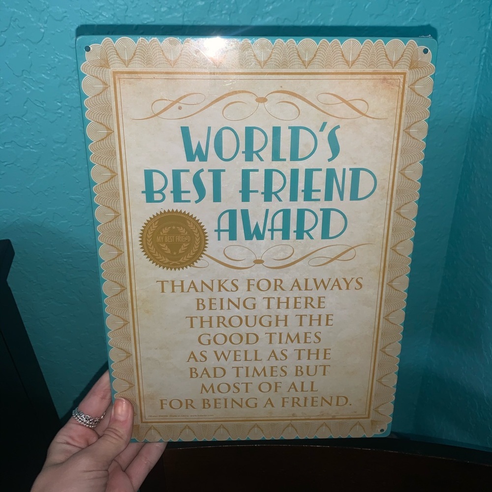 Brand new wrapped Metal plaque